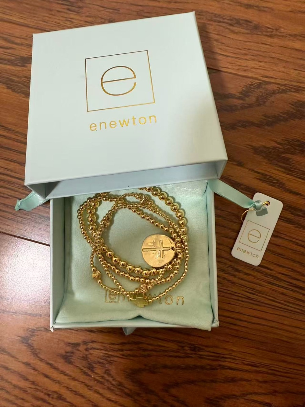 Four-piece Enewton Gold cross bracelet set